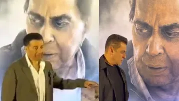 Ikkis special screening: Sunny Deol, Salman Khan get emotional near Dharmendra’s poster; watch