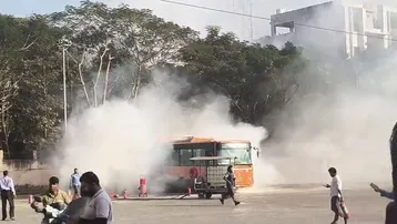 Massive fire breaks out at Ama Bus depot in Bhubaneswar, EV vehicle gutted