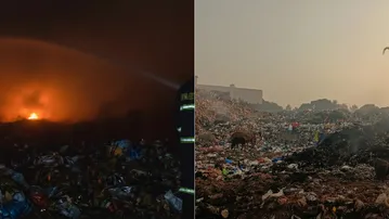 Fire breaks out at garbage heap in Puri