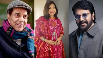 Dharmendra,  Alka Yagnik and Mammootty