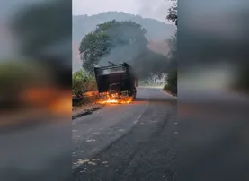 Truck catches fire after tyre burst on NH-26 in Koraput; repeated accidents spark safety concerns