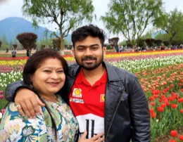 Sarthak Mahapatra with his mother