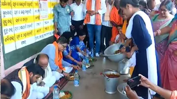 Kendrapara MP Baijayant Panda expresses happiness as children resume attendance at Nuagaon Anganwadi