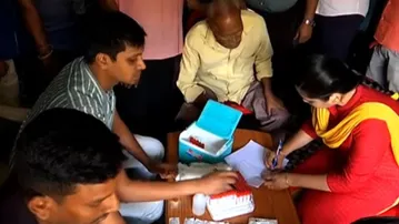 Blood samples of Cuttack residents being collected to check for jaundice