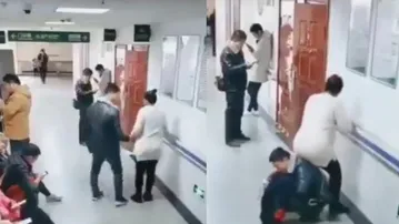 Husband of the year! Man turns ‘Human Chair’ for pregnant wife in crowded hospital, watch