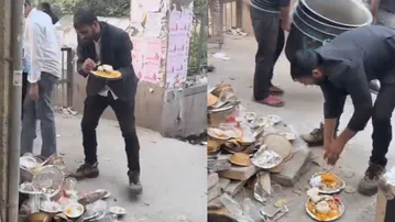 UPSC aspirant in Delhi collects discarded food to feed stray animals! Viral clip wins hearts, watch