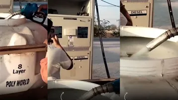 Middle East War sparks fuel price fears: Indian man seen storing 1,000 litres of diesel in viral video, watch
