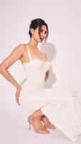 Disha Patani Stuns in All-White Lace Dress, Perfectly Balancing Elegance and Chic