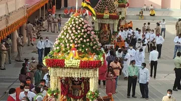 Symbolic 'Rath Yatra' At Lord Jagannath Temple In Ahmedabad