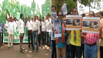 BJD protests ATM cash crunch; BJP launches ‘Latka’ campaign