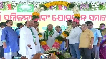 BJD makes big show of strength during ex-Union minister's joining