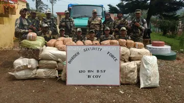 Ganja worth Rs 1.2 lakh seized by BSF jawans, handed over to police