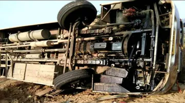 15 injured as bus falls off bridge in Kalyansinghpur