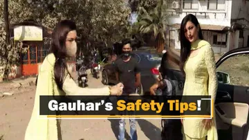 Gauhar Khan Spotted Emphasizing  COVID19-Appropriate Behavior