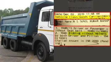 Challan Mess: Odisha Truck Driver Fined For Riding Without Helmet!