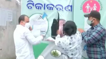 Poster Row: BJP Activists Protest At Vaccination Centres, Tear Up CM Naveen’s Pics