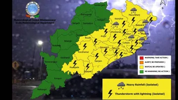 Heavy Rain In Odisha Till Aug 29; IMD Alert For Thunderstorm, Lightning In Next 24 Hrs