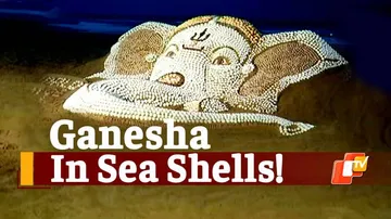 Sudarshan Pattnaik, Ganesh Chaturthi, Sand Art, Sea Shells