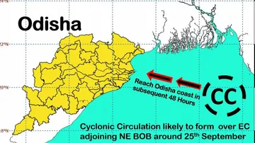 Cyclonic Circulation Over Bay Of Bengal Around Sept 25; IMD Predicts Heavy Rainfall In Odisha
