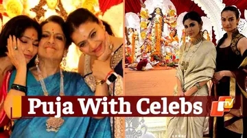 Durga Puja With Mouni Roy Kajol  Sumona Chakravarti 