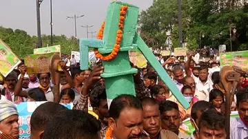 Protest Outside Naveen Niwas