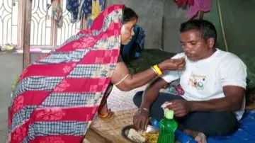 Sania Nayak with his mother