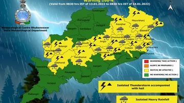 Thunderstorm With Hail To Lash Odisha Districts; IMD Issues Yellow Warning Till Jan 14