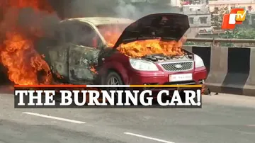  Burning Car, Burning Car On Road