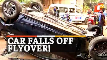 Bhubaneswar Accident, Car Falls Over Bridge, Driver Injured