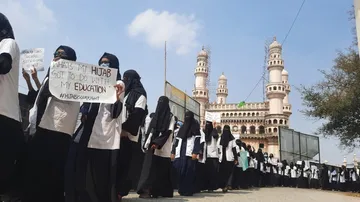 Protest In Hyderabad In Support Of Hijab