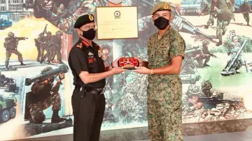 Indian Army Chief Gen Naravane Meets Singapore's Top Military LeadershipIndian Army Chief Gen Narava