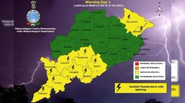 IMD issues yellow warning for thunderstorm, lightning in Odisha