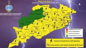IMD issues yellow warning for thunderstorm in 12 Odisha districts 