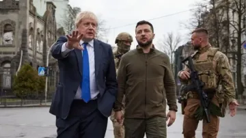 UK Prime Minister Boris John & Ukraine's President Volodymyr Zelensky