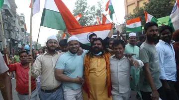 Hindus, Muslims take out Tiranga Yatra in riot-hit Jahangirpuri 