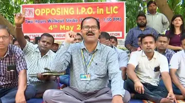 LIC IPO opening triggers protests in Cuttack, Bhubaneswar; rollback demanded 
