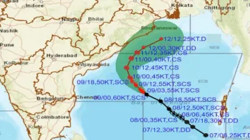 Cyclone Asani Path