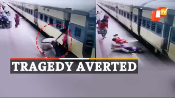 Caught On Cam: RPF Personnel Save Woman From Falling Under Running Train