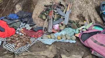 Six sticky bombs among arms cache recovered from a terrorist hideout in J-K's Rajouri