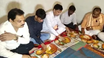 Union Minister Nityanand Rai shares meal with Dalit family in Angul, heaps praises on Krishna Mohant