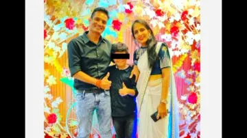 The couple with their son