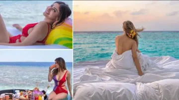 Mouni chilling in Maldives
