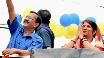 Kejriwal with mayor candidate