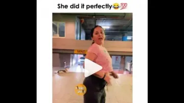 Girl imitating Malaika Arora's walk 