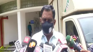 Naba Kishore Das addressing media 