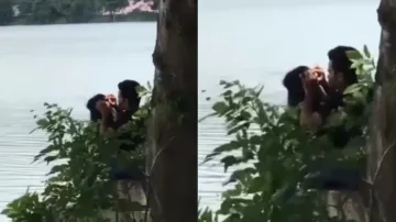 Boy removes lice from girlfriend’s hair on date