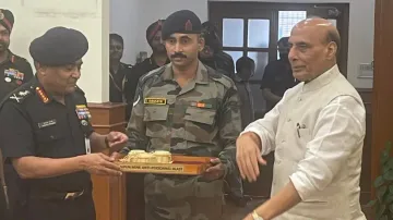 Defence Minister Rajnath Singh hands over multiple indigenous weapons to Army