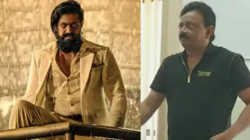 Yash in KGF Chapter 2 (Left) Ram Gopal Verma (Right)
