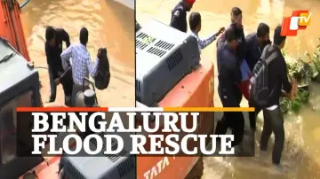 Bengaluru Floods, Bengaluru Rainfall, Man Stuck In Floods