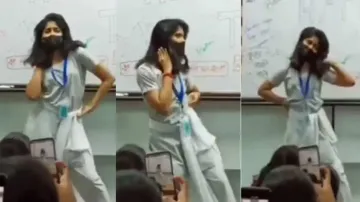 Girl dances to Chikni Chameli in classroom,